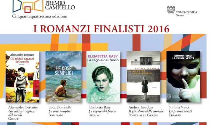 Copertine dei finalisti del Premio Campiello 2016