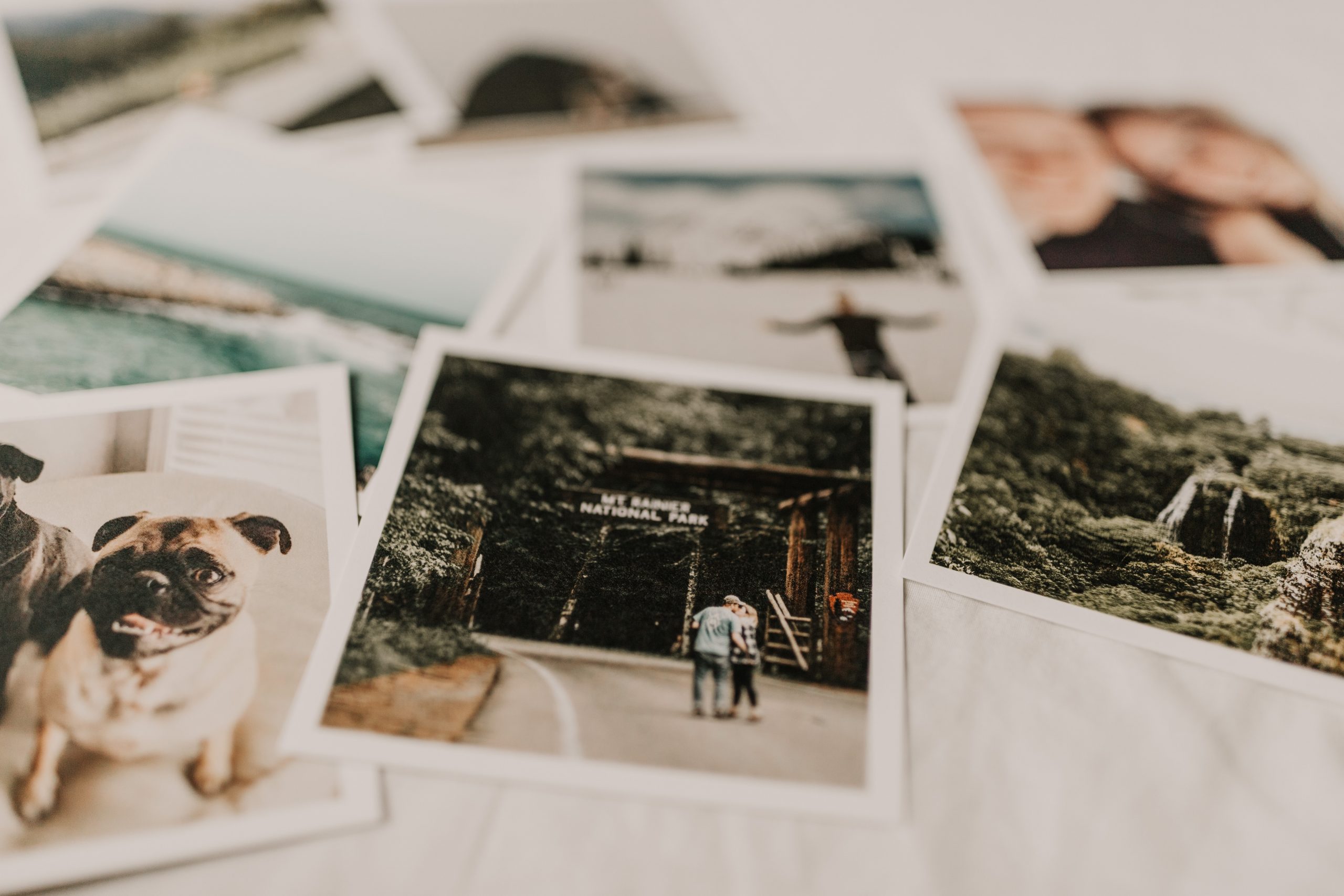 Photograph of some polaroids on a table