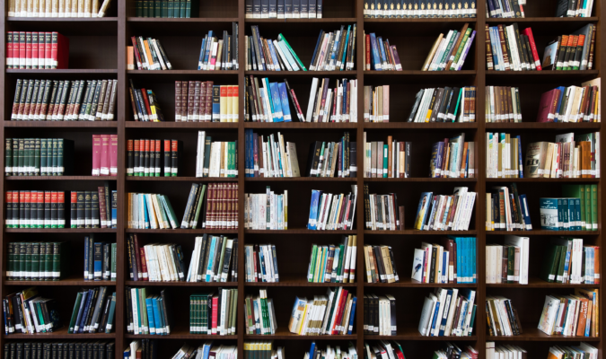 Photo of books on shelves